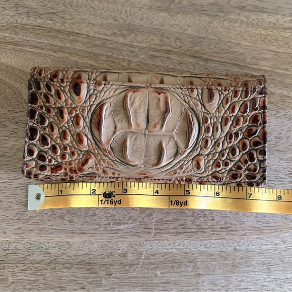 Brahim Melbourne signature croc-embossed leather womens wallet in brown - Picture 2 of 5